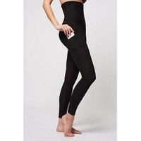 Tlc Sport Performance High Tummy Control Extra Strong Compression Side Pocket Legging - Black