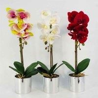 Orchids Plants Flowers Artificial Realistic - with Planters by Leaf Design