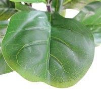 Artificial Plant Ficus Fig Tree Plant Black Plastic Pot 120cm Fiddle Fig 4ft