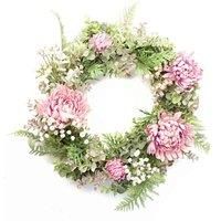 Artificial Pink Floral Wreath