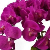 Artificial Orchids Flower Plant Displays - with Planters by Leaf Design