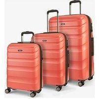 Rock Luggage Bali 3 Piece Set Hardshell 8 Wheel Spinner -Coral