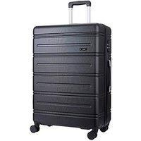 Rock Lisbon Large Hardshell Suitcase Lightweight Luggage in Black