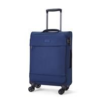 Rock Luggage Paris 8 Wheel Softshell Lightweight Small Suitcase With Lock -Navy