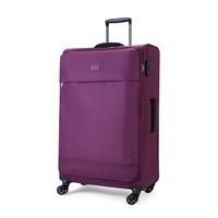 Rock Luggage Paris 8 Wheel Softshell Lightweight Large Suitcase With Lock -Purple