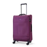 Rock Luggage Paris 8 Wheel Softshell Lightweight Medium Suitcase With Lock -Purple