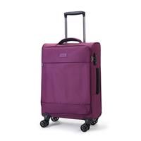 Rock Luggage Paris 8 Wheel Softshell Lightweight Small Suitcase With Lock -Purple