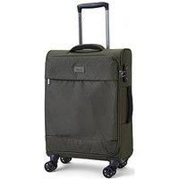 Rock Luggage Paris 8 Wheel Softshell Lightweight Small Suitcase With Lock -Green