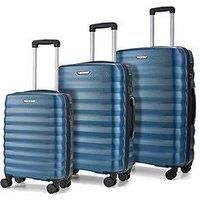 Rock Luggage Berlin 8 Wheel Hardshell 3Pc Suitcase Set - Blue