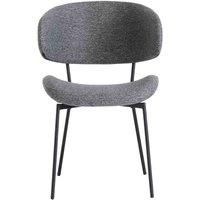 World Furniture 6 X Willow Fabric Dining Chair - Dark Grey/Black Leg