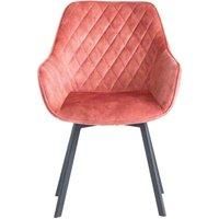 World Furniture 2 x Viola Swivel Dining Chair - Pink Velvet/Black Leg