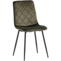 World Furniture 4 x Bella Velvet Dining Chair - Juniper Green/Black Leg