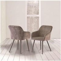 World Furniture Set Of 2 Gavi Dining Chair - Grey Chrome Cantilever Base