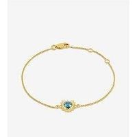 Rachel Jackson Personalised Electric Love Blue Topaz Heart Bracelet