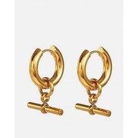 Chunky Thick Gold Hoops, Minimalist Vintage Statement Geometric Medium Earrings