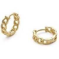 14k Gold Chain Hoop Earrings