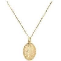 Dainty 14K Gold Virgin Mary Choker Necklace