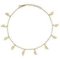 Delicate 14k Gold Leaf Anklet