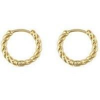 Gold Minimalist Simple Huggie Hoop, Minimal Dainty Tiny Bohemian Twist Earring