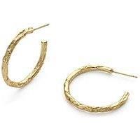 Gold Chunky Hoop Earring, Hammer Minimalist Vintage Dainty Earring, Huggie Hoops