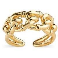 Thick 18K Gold Chain Link Ring