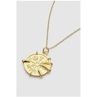 Elk & Bloom Chunky Viking Compass Gold Claw Medallion Coin Necklace