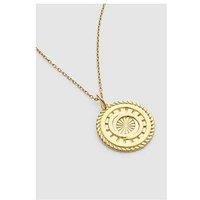 Elk & Bloom Gold Sunburst Interlocking Circles Medallion Necklace - Gold