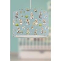 Bunny Family Lampshade Seagrass Blue