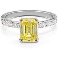 Say It With Diamonds Yellow 2Ct Radiant Cut Moissanite 18Ct White Gold Band Ring