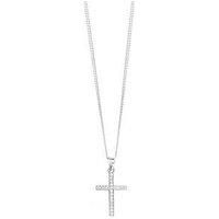 Say It With Mini Cross Necklace - Sterling Silver With Cz Stones