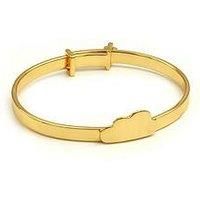 Say It With Baby Engraved Cloud & Cross Bangle - Yellow Gold