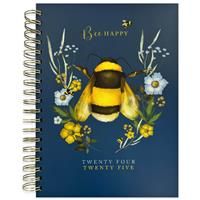 B5 Bee Happy 2024-2025 Day a Page Academic Diary - Navy Blue - Academic Diaries - Stationery Supplies