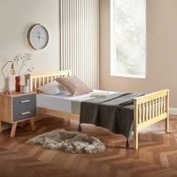 Home Treats Single Bed 3ft Pine. Solid Wooden Bed Frame for Adults, Kids, Teenagers 3ft Single 190 x 90cm (No Mattress, Single)