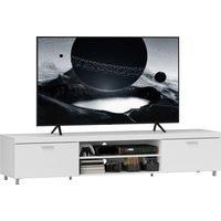 HOMCOM Modern TV unit Cabinet Entertainment Centre for TVs up to 90" w/ Cabinet Shelf for Living room Bedroom White Aosom UK