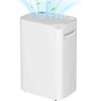 HOMCOM 20L/Day Dehumidifier with Continuous Drainage, 2.5L Water Tank, 24H Timer, Digital Humidity Display, Dehumidifier for Home Damp, Bedroom, Condensation, Mould, Laundry Drying