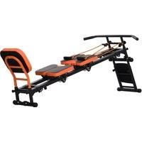 SPORTNOW Flat or Incline Home Gym Equipment, Reformer Pilates Machine, Ab Machine, Rower, with Adjustable Push Up Bar Aosom UK