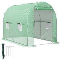 Outsunny 300 x 195cm Walk-In Tunnel Greenhouse - Green Aosom UK