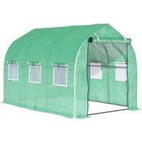 Outsunny Walk in Polytunnel Greenhouse with Windows and Door for Garden, Backyard (3 x 2M)