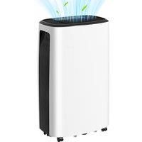 HOMCOM 16L/Day Dehumidifier and Air Purifier, Home Dehumidifier with Adjustable Fan and Humidity, White Aosom UK