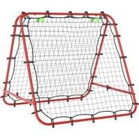 HOMCOM Double Sided Football Rebounder Net, Football Rebound Goal with 5 Adjustable Angles, Red Aosom UK