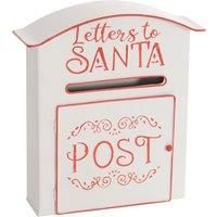 HOMCOM Christmas Post Box, Letters to Santa Mailbox, Wall Mounted Postbox, Christmas Decoration for Indoor and Outdoor, White Aosom UK