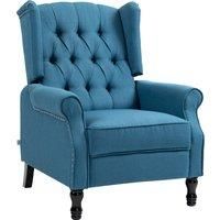 HOMCOM 150 Reclining Vintage Armchair, with footrest - Blue Aosom UK