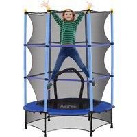 HOMCOM 4.6FT/75" Kids Trampoline, Indoor Outdoor Toddler Trampoline, with Safety Enclosure, Springless design - Blue Aosom UK