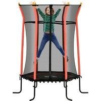 HOMCOM Kids Trampoline Mini Bouncer with Enclosure Safety Net For Ages 3-10 Years - Red Aosom UK