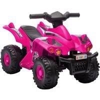 AIYAPLAY 6V Kids Electric Quad Bike w/ Music, Forward Function, for 2-6 Years, Pink Aosom UK