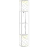 HOMCOM Floor Lamp with Shelves, Dual Light, Modern Tall Standing Lamps, with Pull Chain Switch (Bulb not Included), White Aosom UK