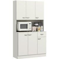 HOMCOM Freestanding Kitchen Pantry Storage Cabinet - White Aosom UK