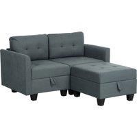 HOMCOM 'L' Shape Modular Storage Sofa - Dark Grey Aosom UK