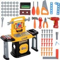 102Pcs Kids Tool Bench with Electric Drill, Storage, for Ages 3-6, Yellow