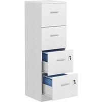 HOMCOM File Cabinet with 4 Drawers for Home Office, Vertical Filing Cabinet with Lock, Adjustable Hanging Bar for A4 and Letter Size, Ash Wood-Effect